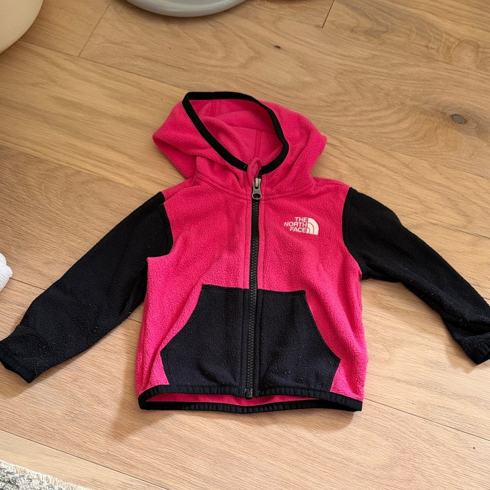 The North Face Kids Fuchsia and Black Hoodie